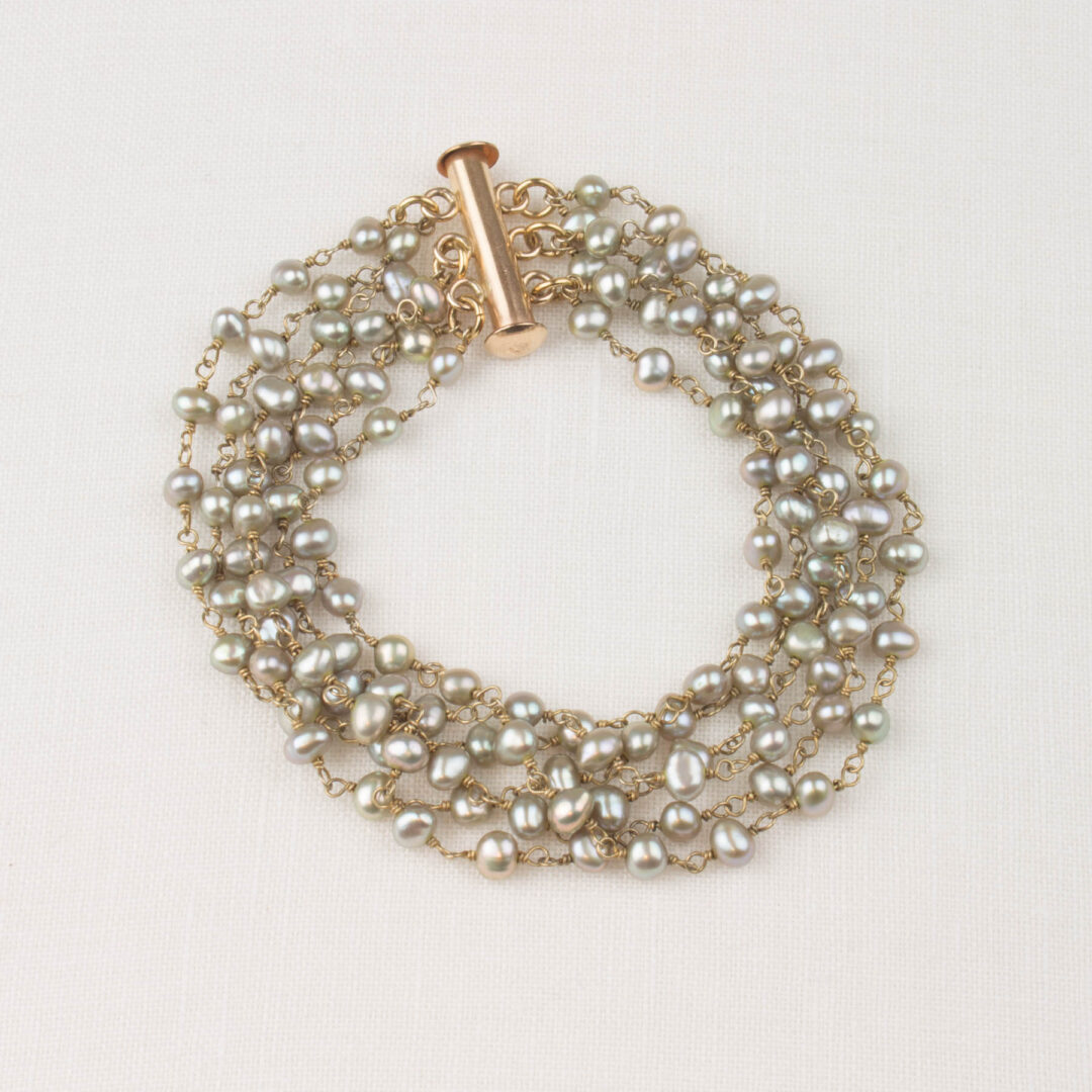Wire-wrapped Pearl Bracelet - Amasor Jewelry