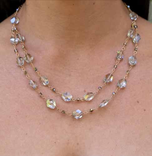 2 strand Swarovski crystal necklace