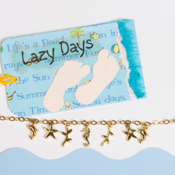 gold sea creatures charm bracelet