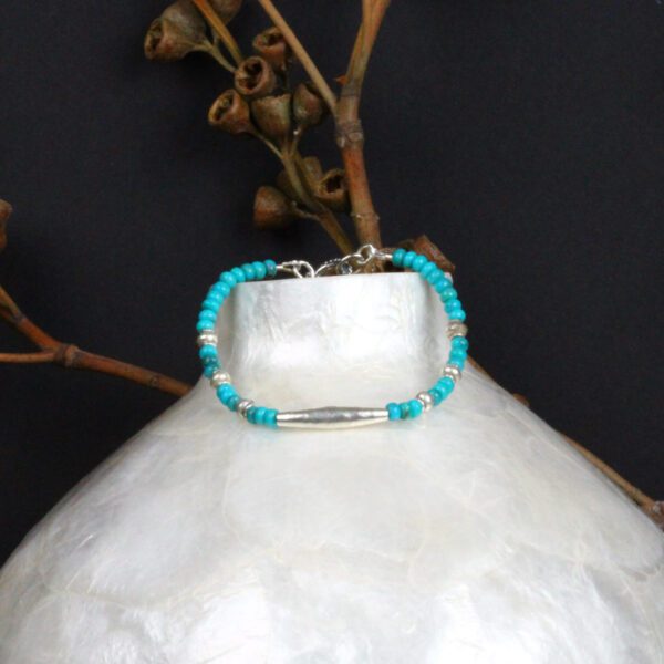 Turquoise and silver bracelet