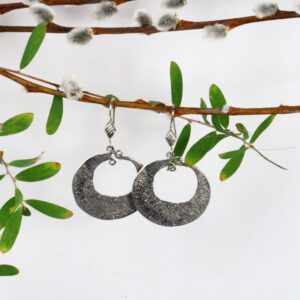 open circle sterling silver earrings