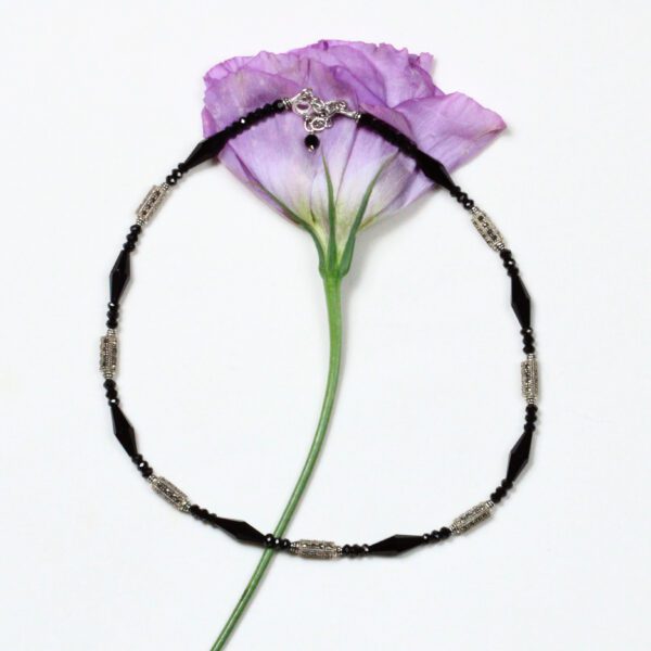 A Swarovski crystal and black spinel necklace